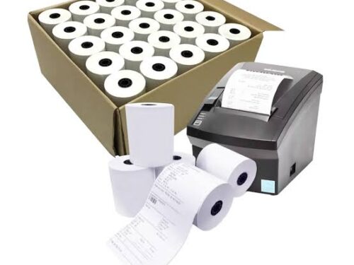Pack de rollos de papel térmico de 80 mm para la impresora de tickets del TPV