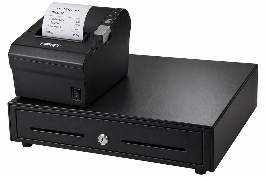 Impresora de tickets con cajón portamonedas